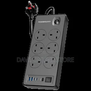 Powerology 6ac 2990w Power Strip Pd 20w - Black