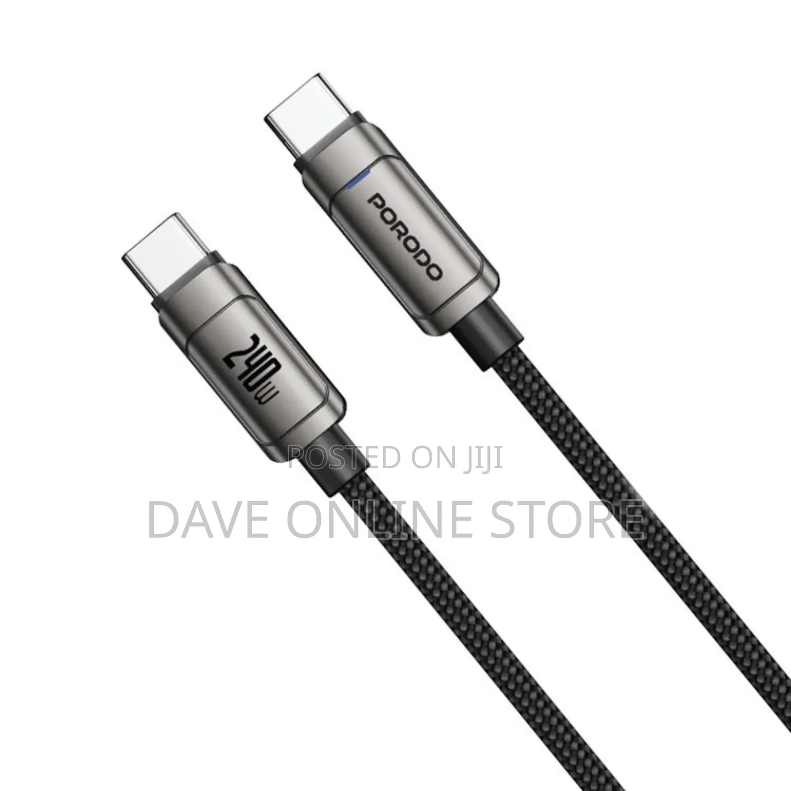 Porodo Powersync 240w High-Speed Usb-C to Usb-C Cable, 1m Cable Length