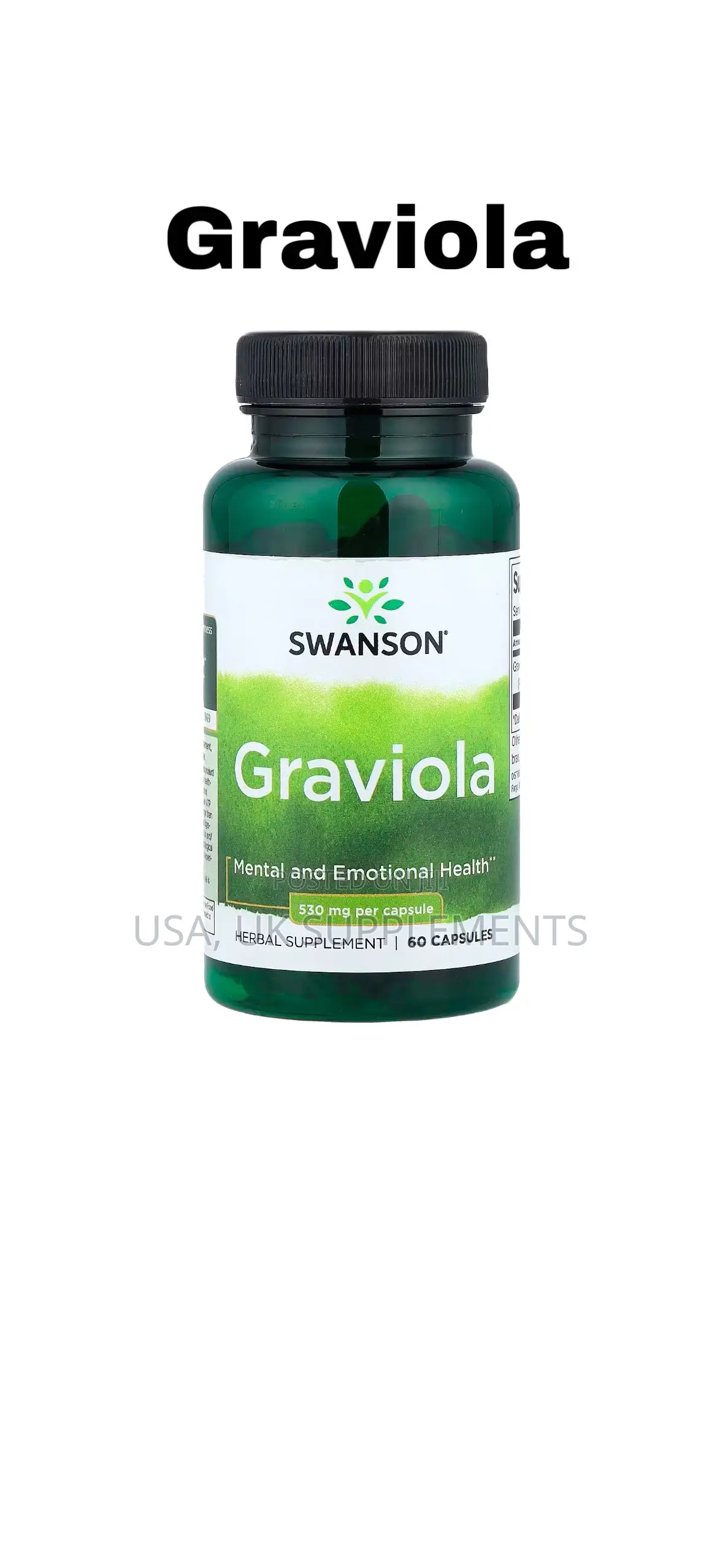 Soursop Graviola 530mg 60capsules Swanson