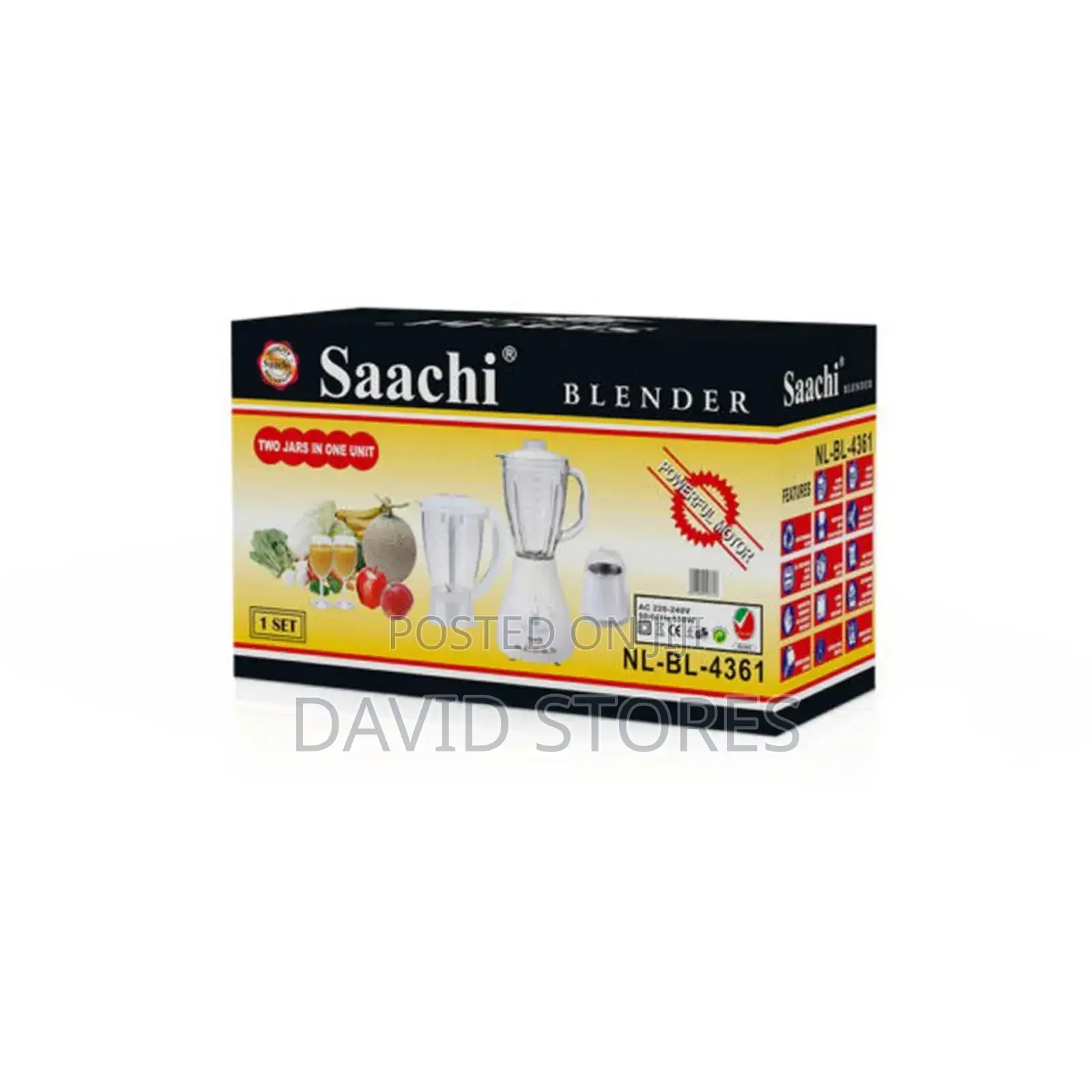 Saachi 1.5l Blender Two Jars and One Grinder