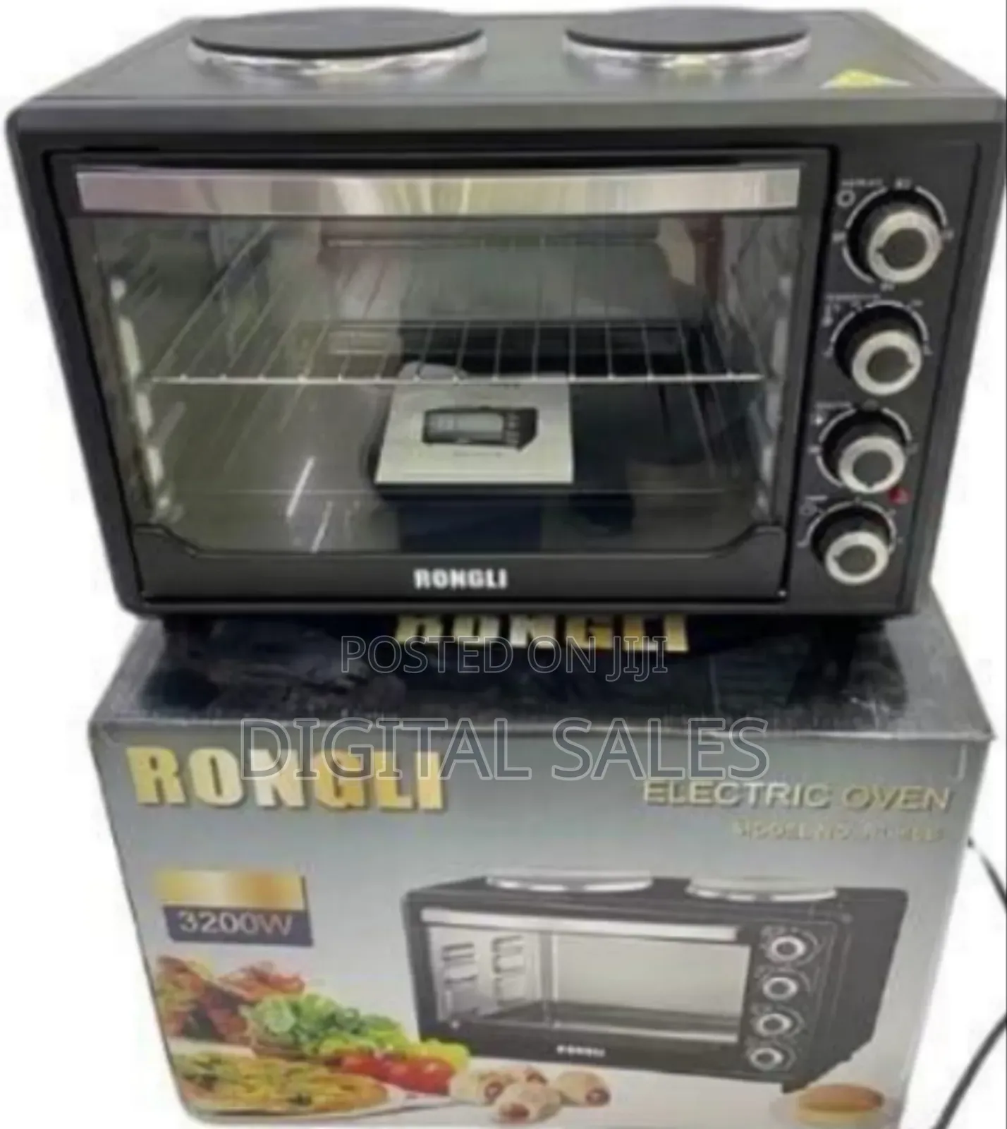 48 Litres Electric Grill Oven Cooker With 2 Hot Plates