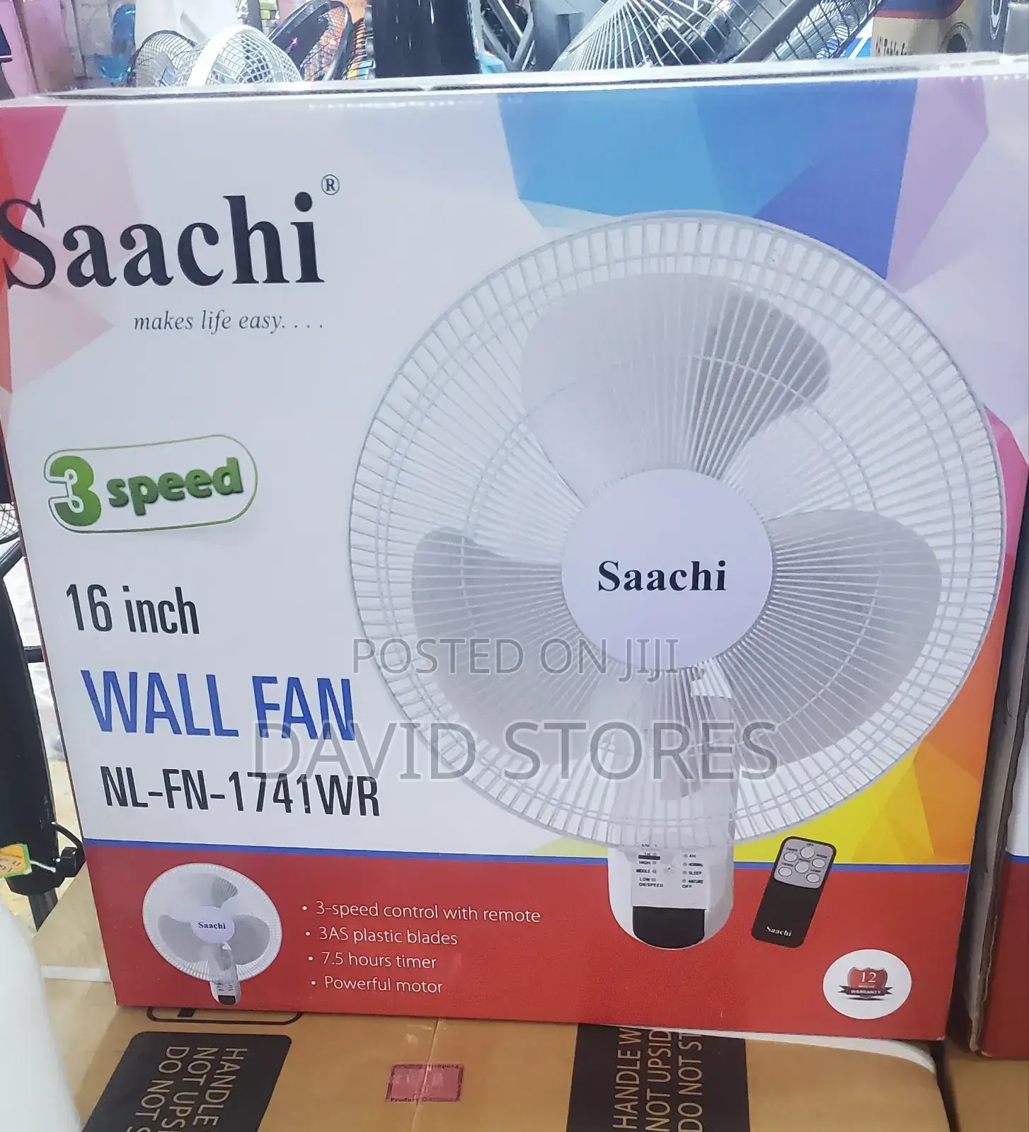 Saachi 16inch Wall Fan With Remote