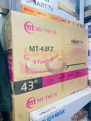 Mitech 43" Inch Smart Tv ( With Netflix) Hdmi, Usb Ports Led Tv- Black
