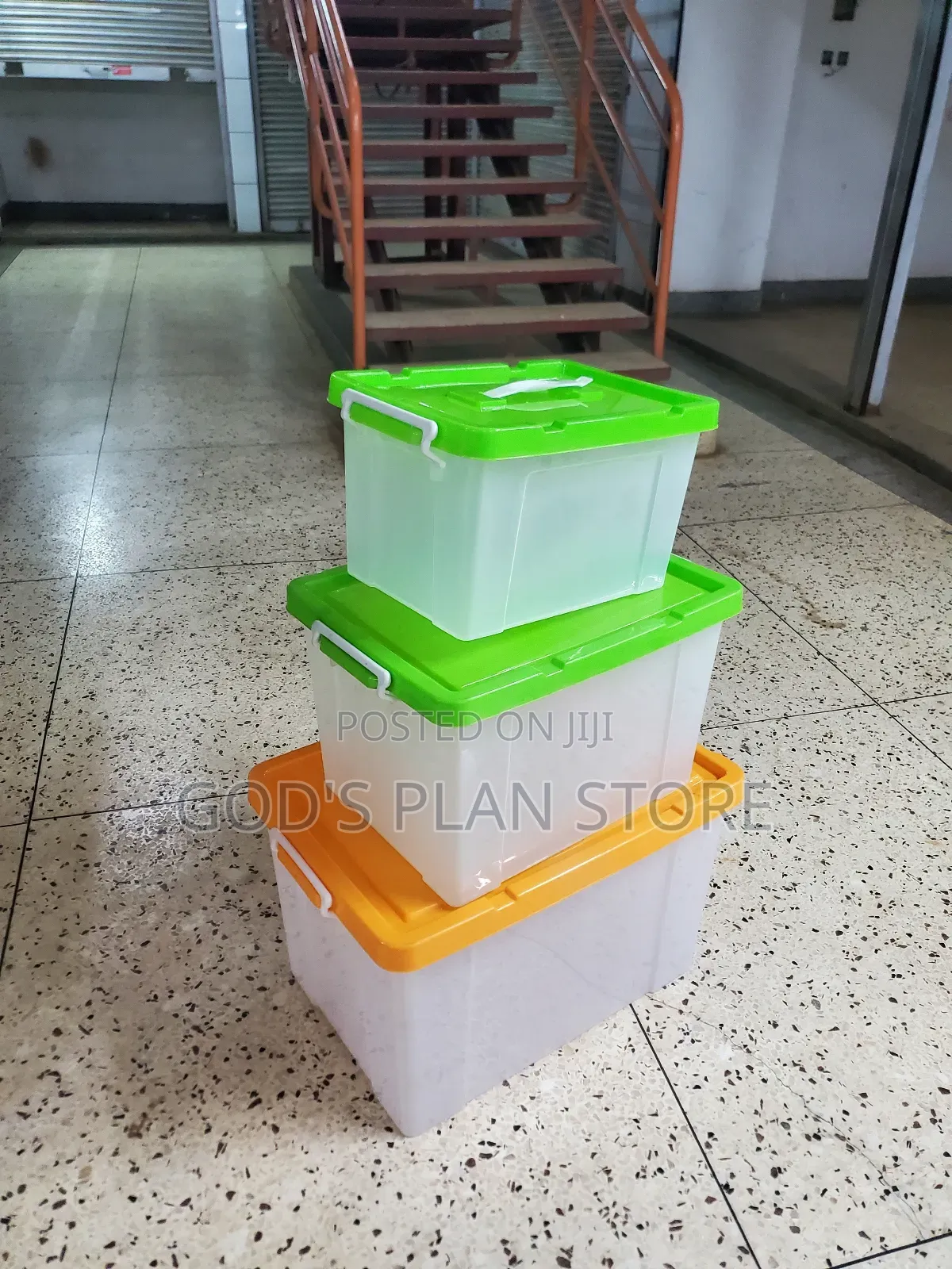 Translucent Plastic Storage Boxes 3pcs