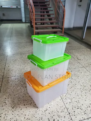 Translucent Plastic Storage Boxes 3pcs