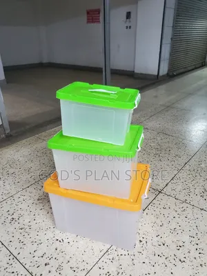 Translucent Plastic Storage Boxes 3pcs
