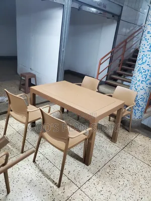 Brown Plastic Chairs and Brown Table for Hotel Dining