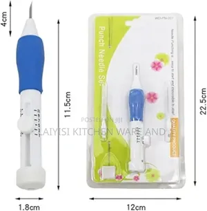 Embroidery Punch Needle Tool Set 3 Needles 2 Threaders Abs Craft Sewin