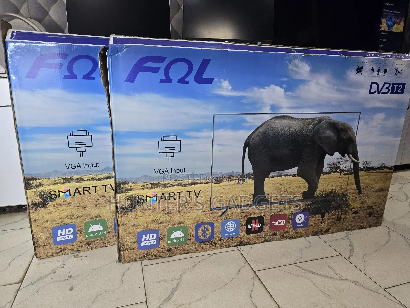 55 Inch Fol Smart Digital Frameless Tv With Bluetooth Vga Brand New