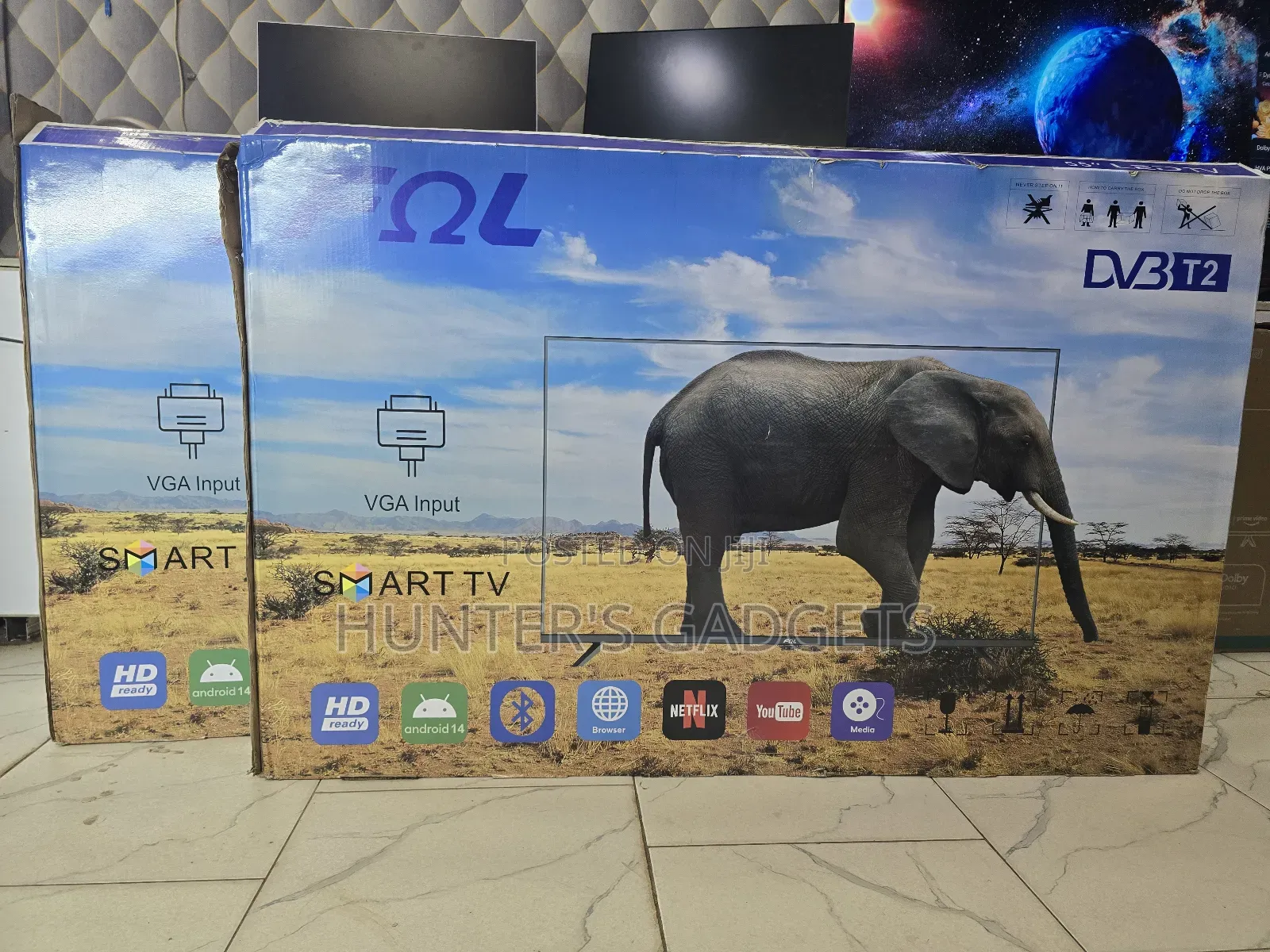55 Inch Fol Smart Digital Frameless Tv With Bluetooth Vga Brand New