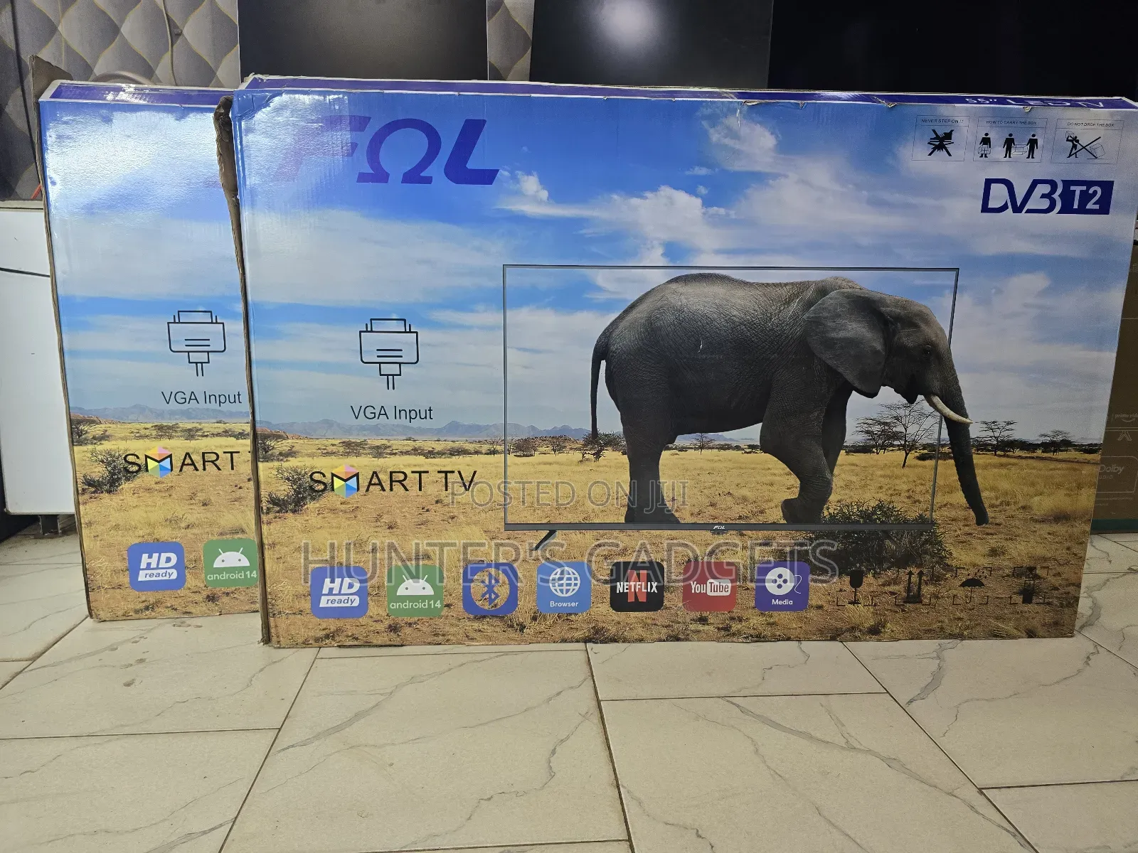 55 Inch Fol Smart Digital Frameless Tv With Bluetooth Vga Brand New