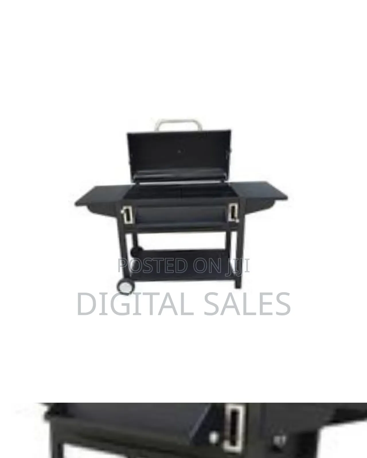 Adjustable Foldable Square Charcoal BBQ Smoker Grill Barbecue Cast