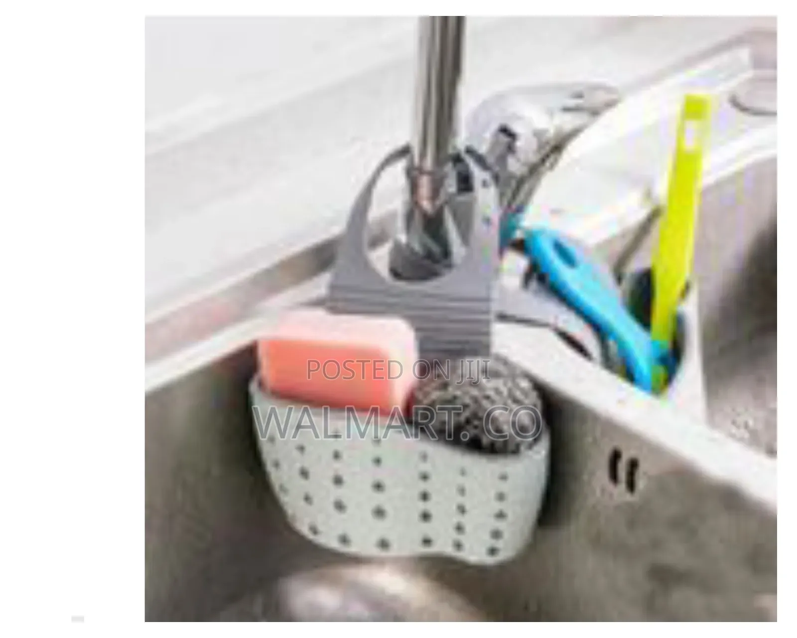 Kitchen Sink Hanging Soap Dish Sponge Drainer-Grey