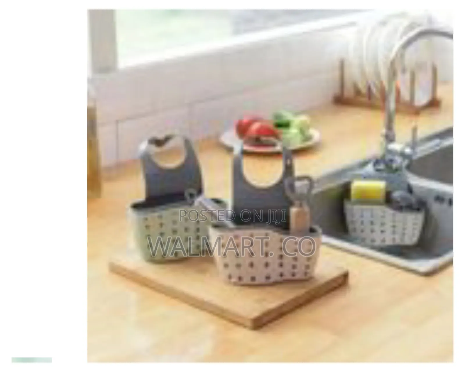Kitchen Sink Hanging Soap Dish Sponge Drainer-Grey