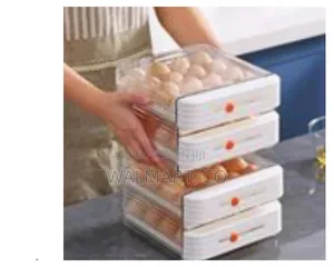 2 Layer Stackable Egg Tray With 32 Grids Drawer