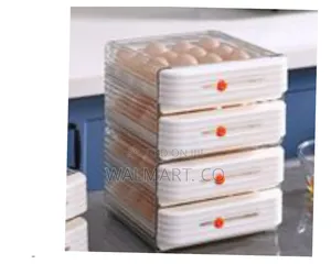 2 Layer Stackable Egg Tray With 32 Grids Drawer