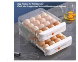 2 Layer Stackable Egg Tray With 32 Grids Drawer
