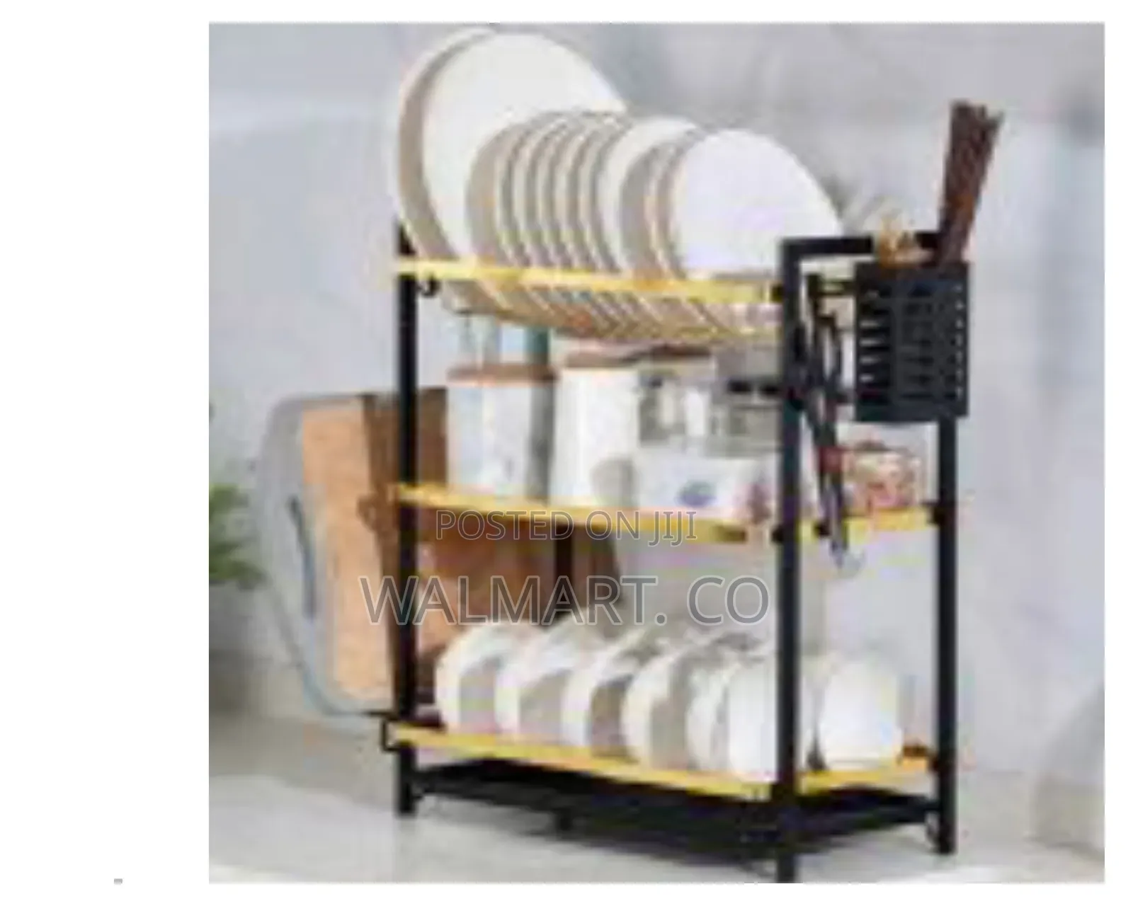 Dish Drying Rack 3 Tier Large Capacity Dish Drainer-Black