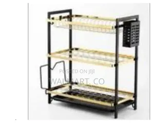 Dish Drying Rack 3 Tier Large Capacity Dish Drainer-Black