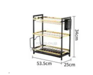 Dish Drying Rack 3 Tier Large Capacity Dish Drainer-Black