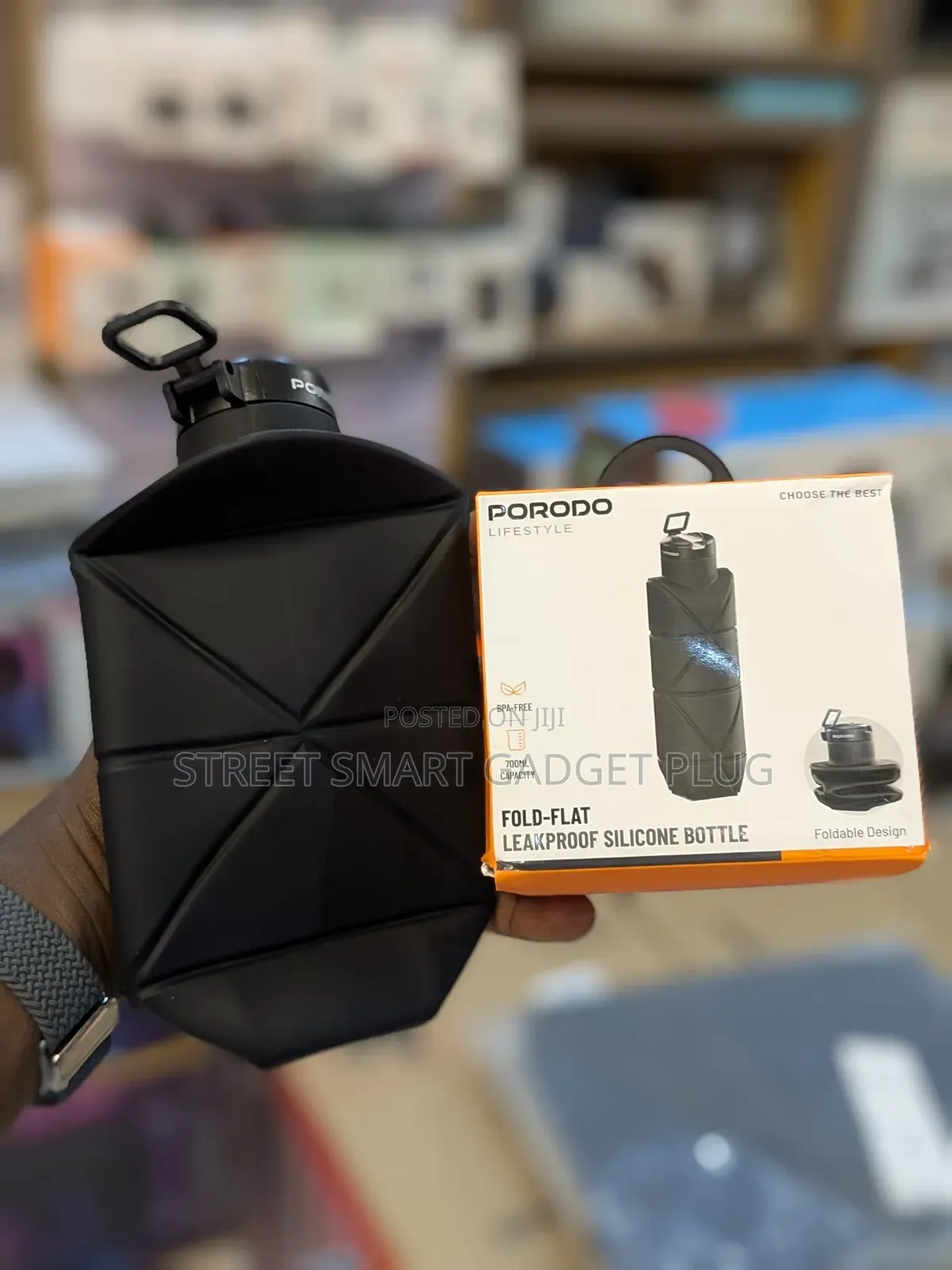 Porodo Fold Flat Leak Proof Silicone Bottle