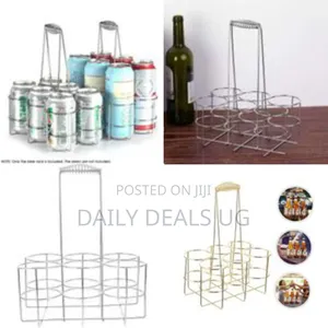 Portable Decdeal Metal Beer Carrier 6 Bottle Rack Countertop Wine Milk