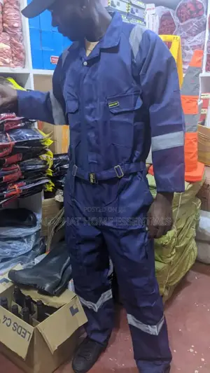 Men's Industrial Safety Coverall Or Work Overall.