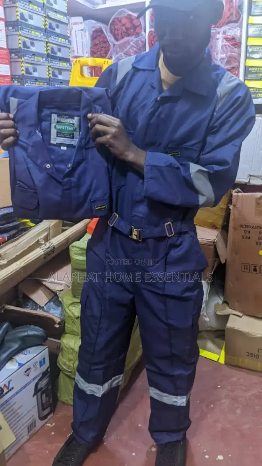 Men's Industrial Safety Coverall Or Work Overall.