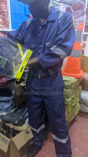 Men's Industrial Safety Coverall Or Work Overall.