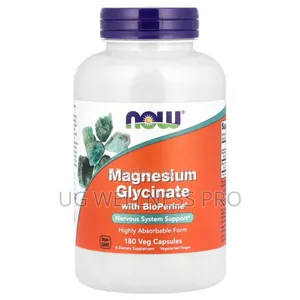 Now Foods, Magnesium Glycinate With Bioperine, 180 Veg Capsules