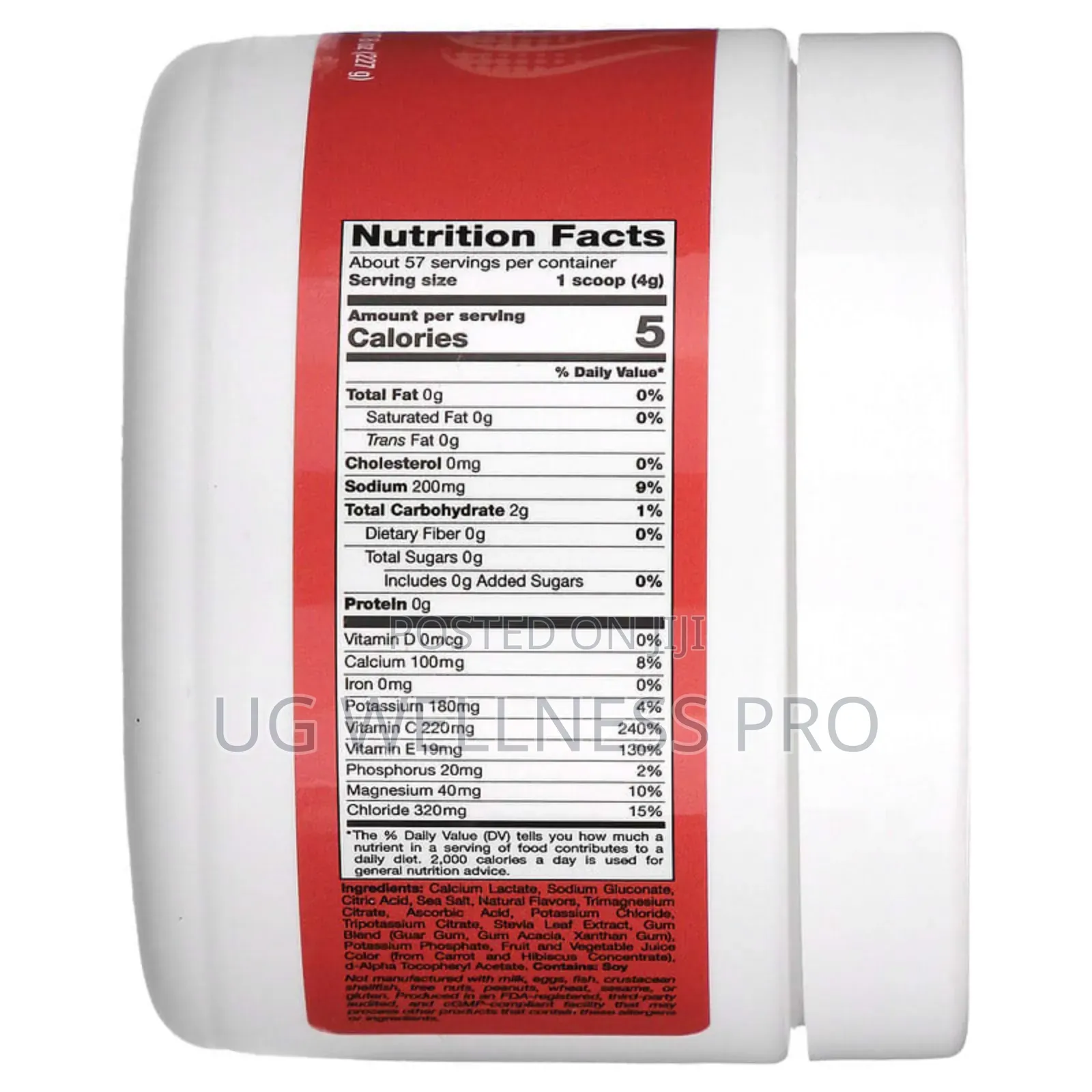 Hydrationup, Electrolyte Drink Mix With Calcium, Fruit Punch, 227 G