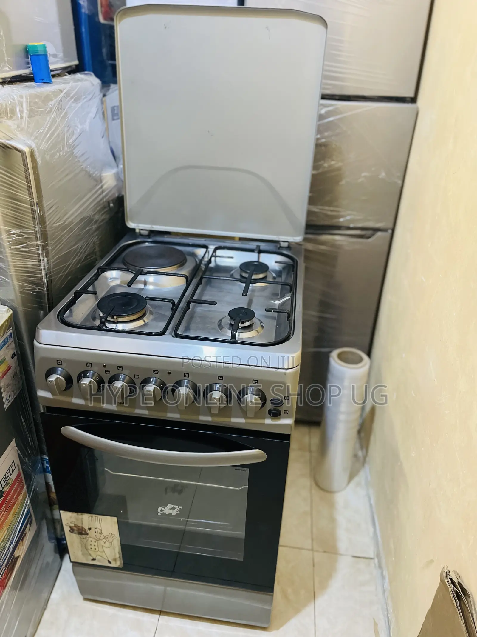 7nobs,Automatic Ignition 3+1 Gas and Full Oven Electric Cooker