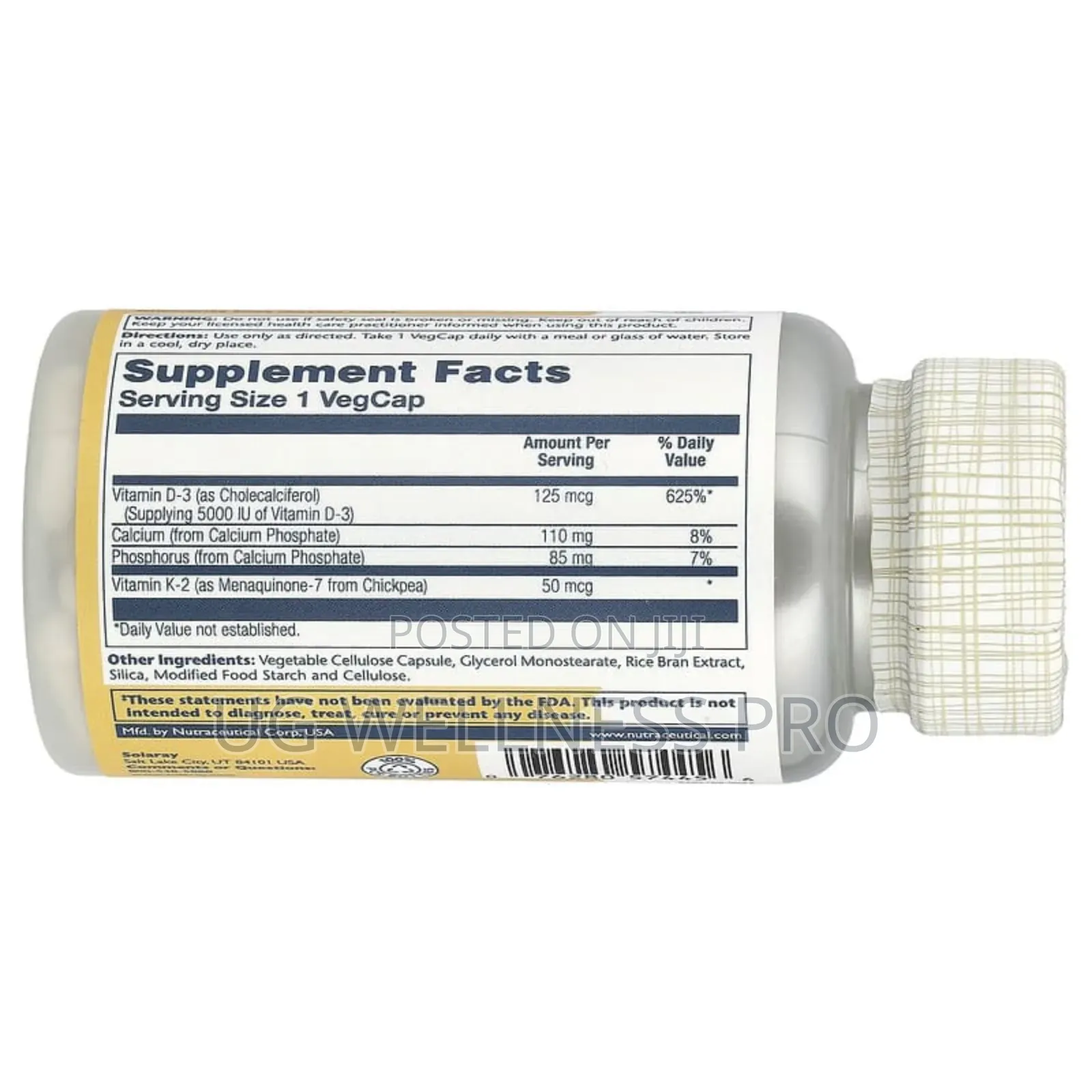 Solaray, Vitamin D3 5000iu + 50mcg, 120 Vegcaps