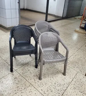 Dotted Gray, Black Plastic Chairs Plastic Chairs