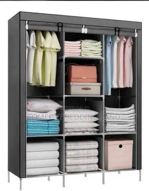 Three Column Metallic Closet Gray