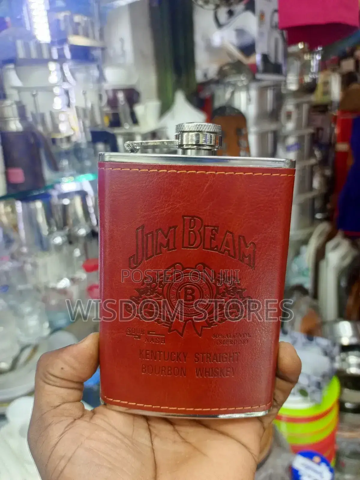 Jim Beam Branded Hip Flask.
