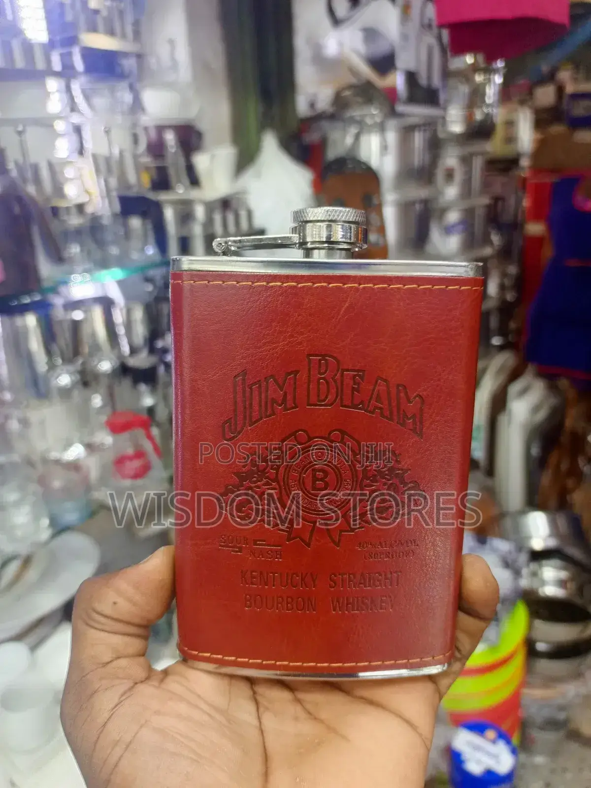 Jim Beam Branded Hip Flask.