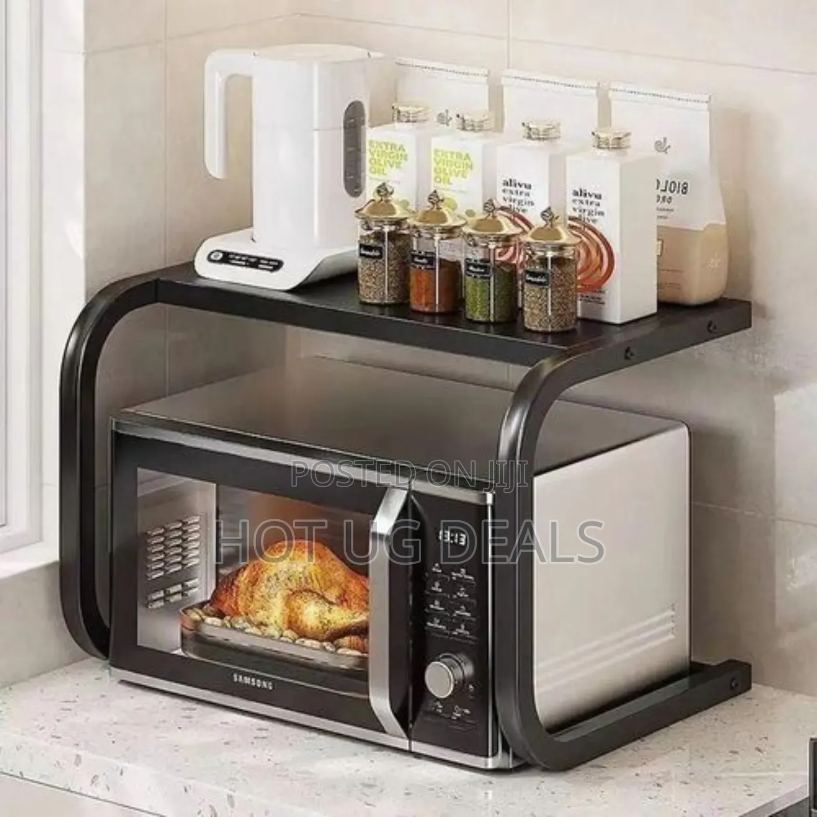Microwave Storage Rack / Microwave Stand - Black/White