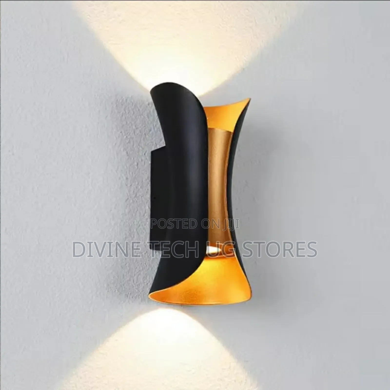 Modern Up and Down Wall Lights , Black and Gold Led Wall Light