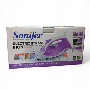 Sonifer Electric Steam Iron – 2000w Ceramic Soleplate, 250ml Tank