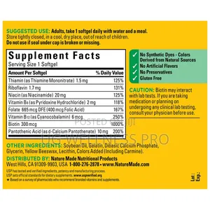 Nature Made Super B Energy Complex Dietary for Brain Support 60 Softg