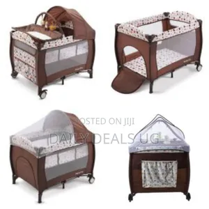 Portable Foldable 4 In 1 Convertible Toddler Iron Playpen Travel Cot