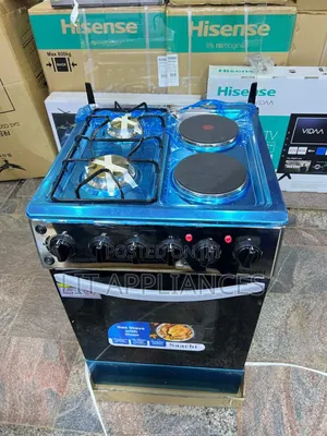 Saachi 50*50,2gas +2hotplates, Auto Ignition, Chicken Rotisserie.
