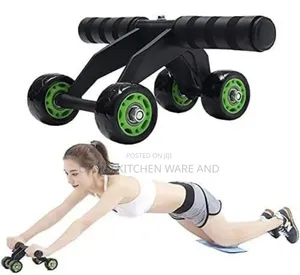 Automatic Rebound Design 4 Wheel Ab Roller – Abdominal Workout Fitness