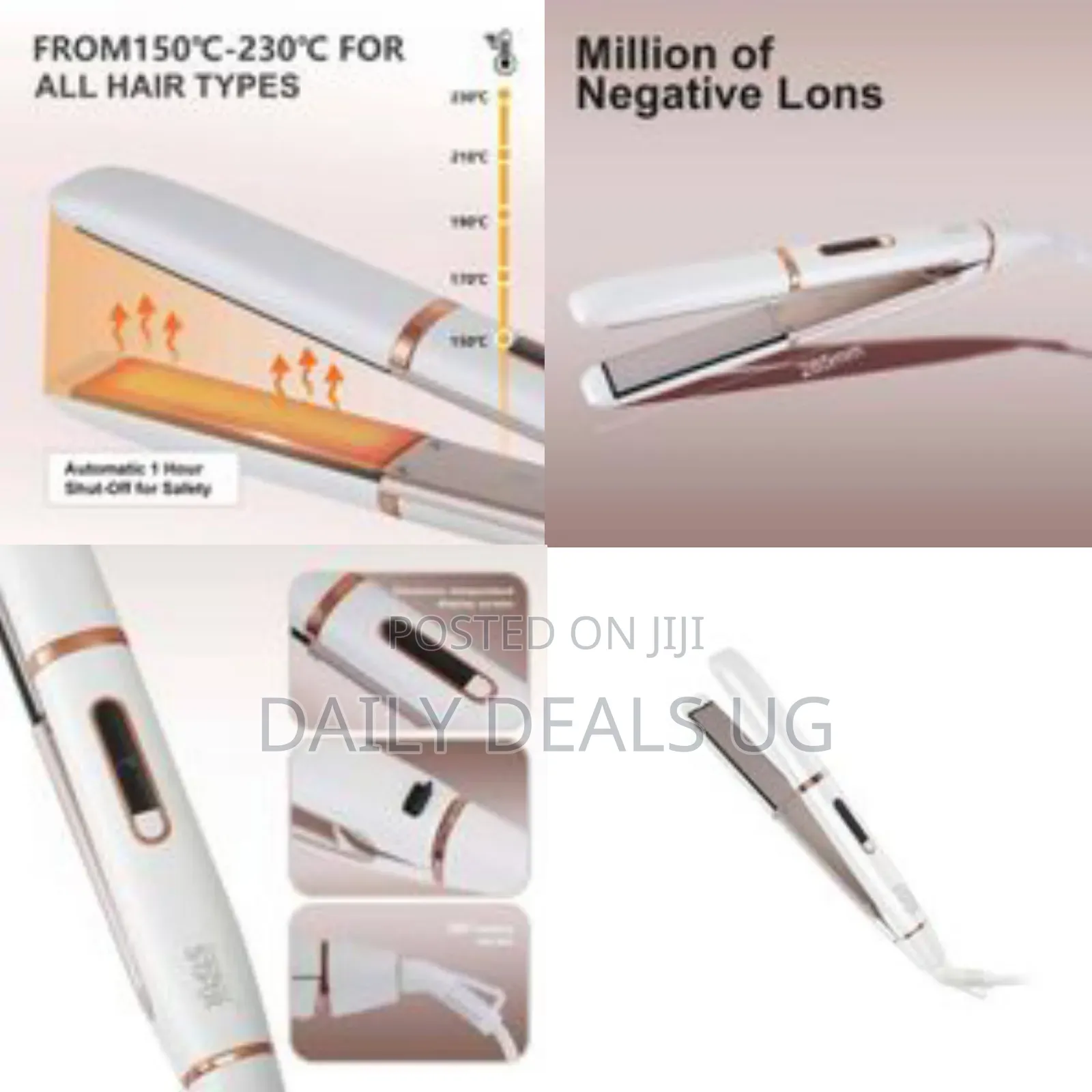Winning Star Ceramic Hair Flat Iron 2 in 1 Fast Straight Curling Iron