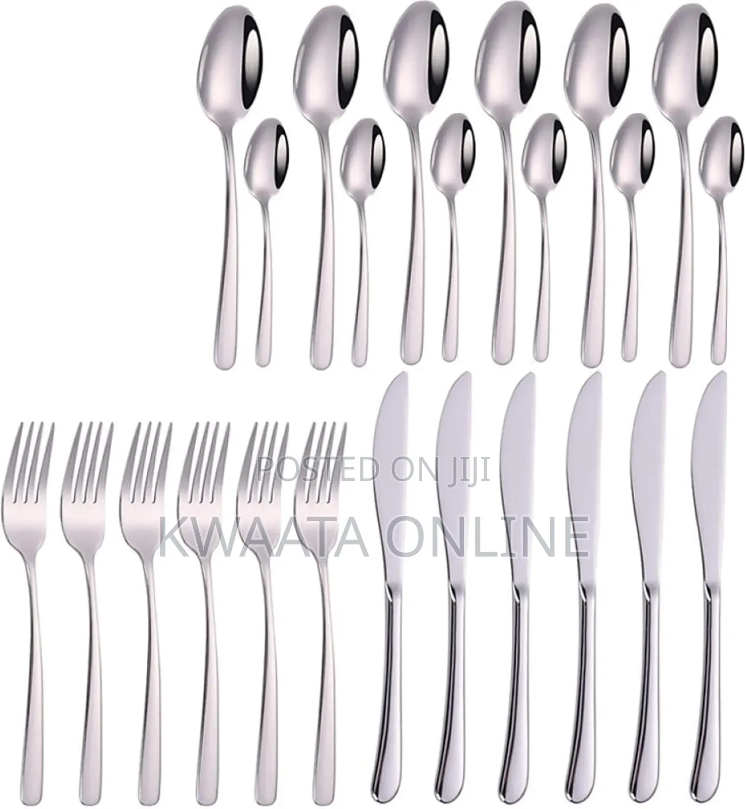 24pc Flatware Cutlery Set Stainless Steel Dinnerware Knife Fork Spoon