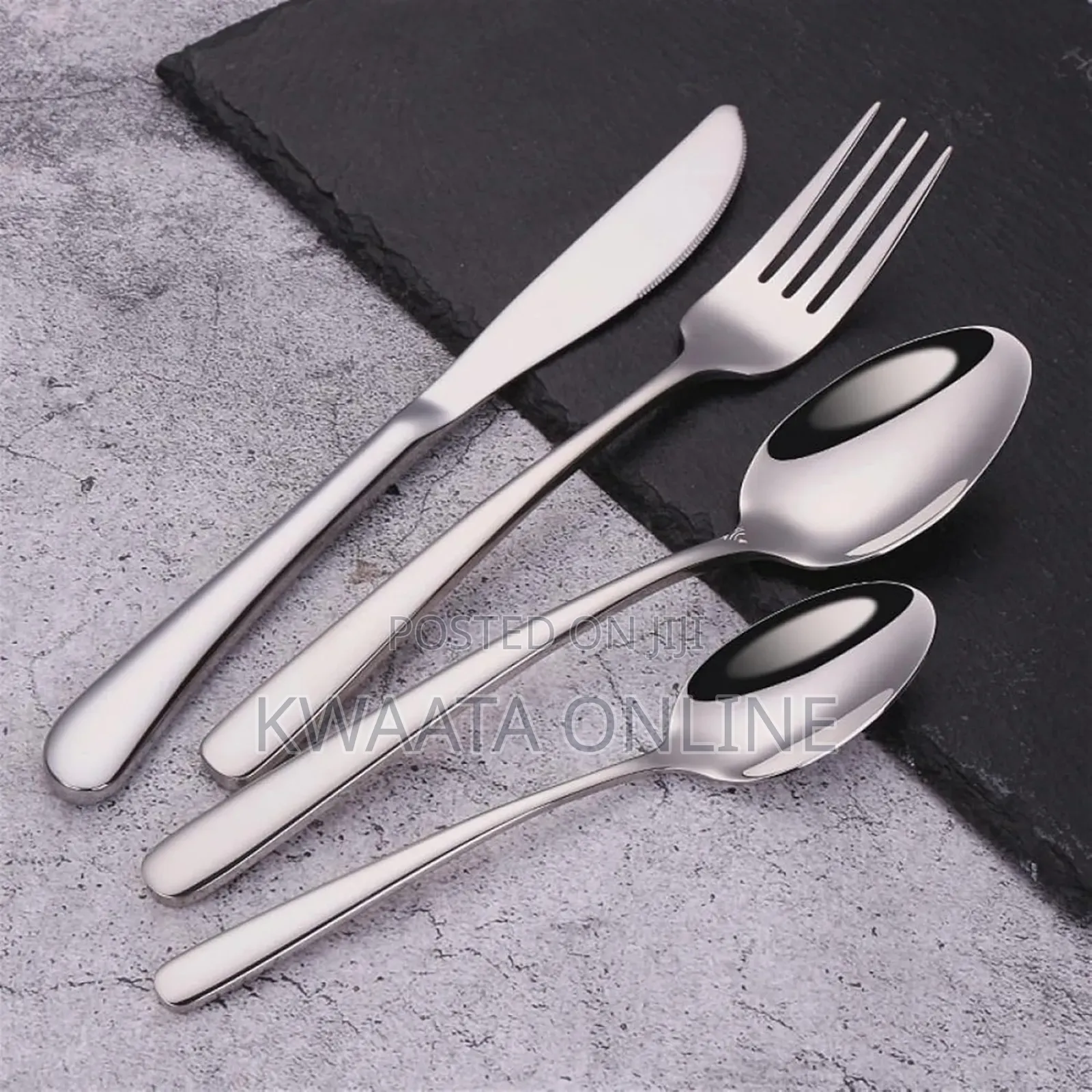 24pc Flatware Cutlery Set Stainless Steel Dinnerware Knife Fork Spoon