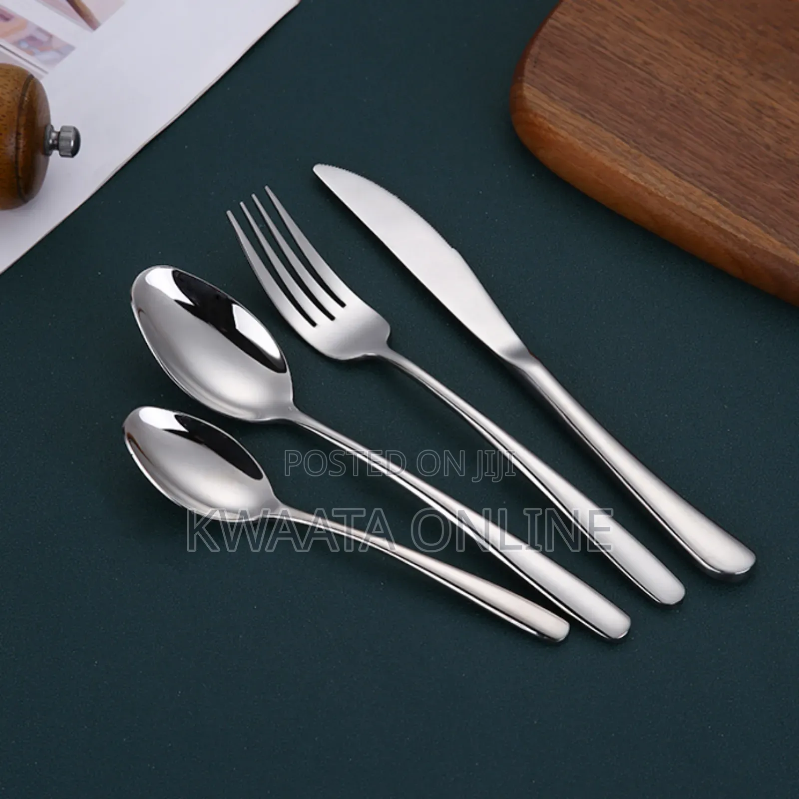 24pc Flatware Cutlery Set Stainless Steel Dinnerware Knife Fork Spoon