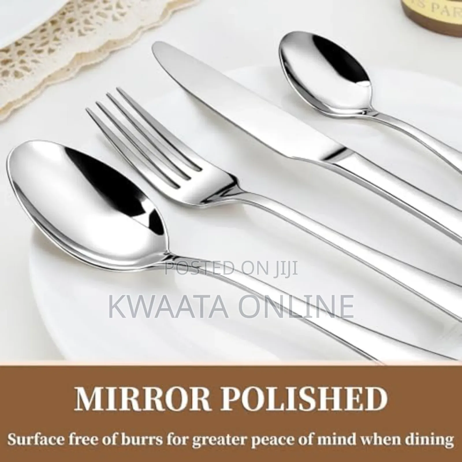 24pc Flatware Cutlery Set Stainless Steel Dinnerware Knife Fork Spoon
