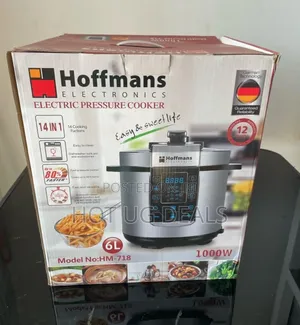Hoffmans Electric Pressure Cooker 6l Fast Cooking - Silver